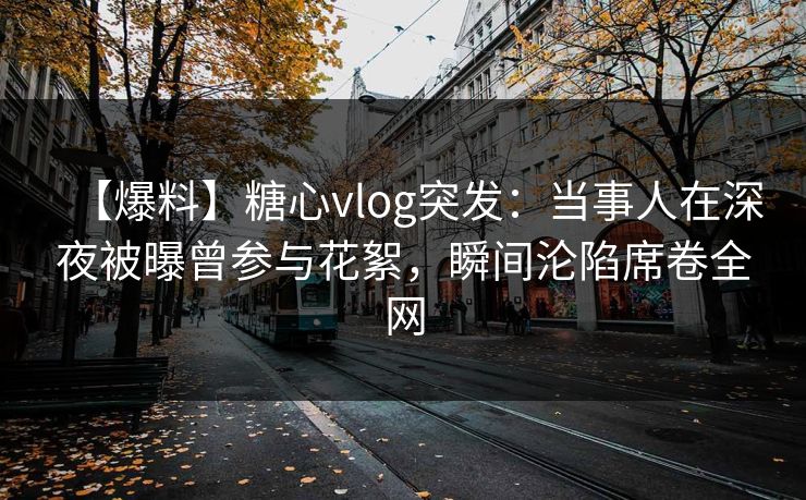 【爆料】糖心vlog突发：当事人在深夜被曝曾参与花絮，瞬间沦陷席卷全网