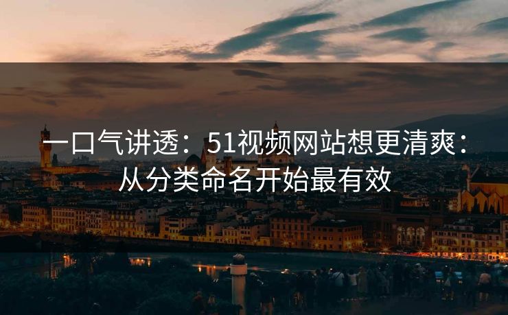 一口气讲透：51视频网站想更清爽：从分类命名开始最有效